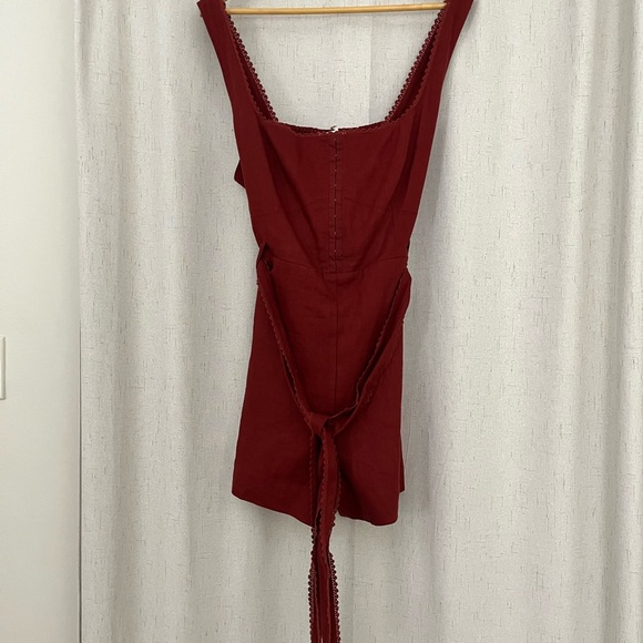 House of Harlow 1960 Elegant Rust Sleeveless Romper Linen $198 - Picture 4 of 11